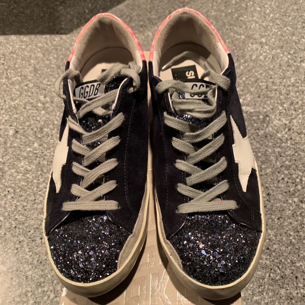 Golden Goose Tennis Shoes. Blue Suede. Size 7